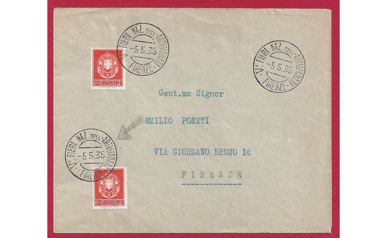 1935 REGNO, n° 242A  due esemplari su lettera