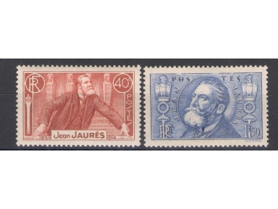 1936 FRANCIA   - n° 318/19 Anniversario morte Jean Jaurès 2 valori -  MNH**