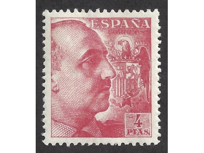 1939-41 SPAGNA/SPAIN - n° 690 Generale Franco  4 Ptas carminio MNH/**