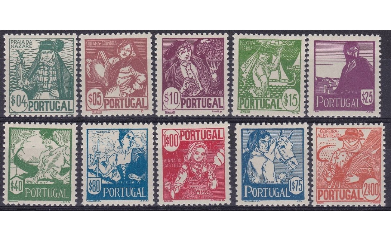 1941 Portogallo  - n° 616/625 - 10 valori  - MNH**