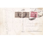 1944 RSI, Tasse n° 35 + n° 60 (x2) affrancatura mista Regno-RSI RARA
