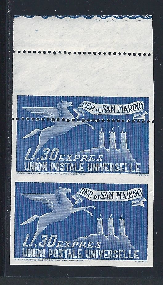 1946 SAN MARINO, Espressi n° 15d  30 lire oltremare MNH/**  COPPIA