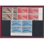1946 SAN MARINO, n° 298/300 Convegno Filatelico  3 valori MNH/** QUARTINA