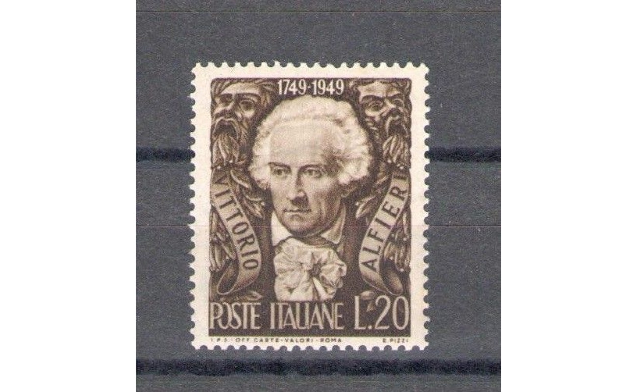 1949 Italia - Repubblica , Alfieri 1 valore , n° 605 , MNH**
