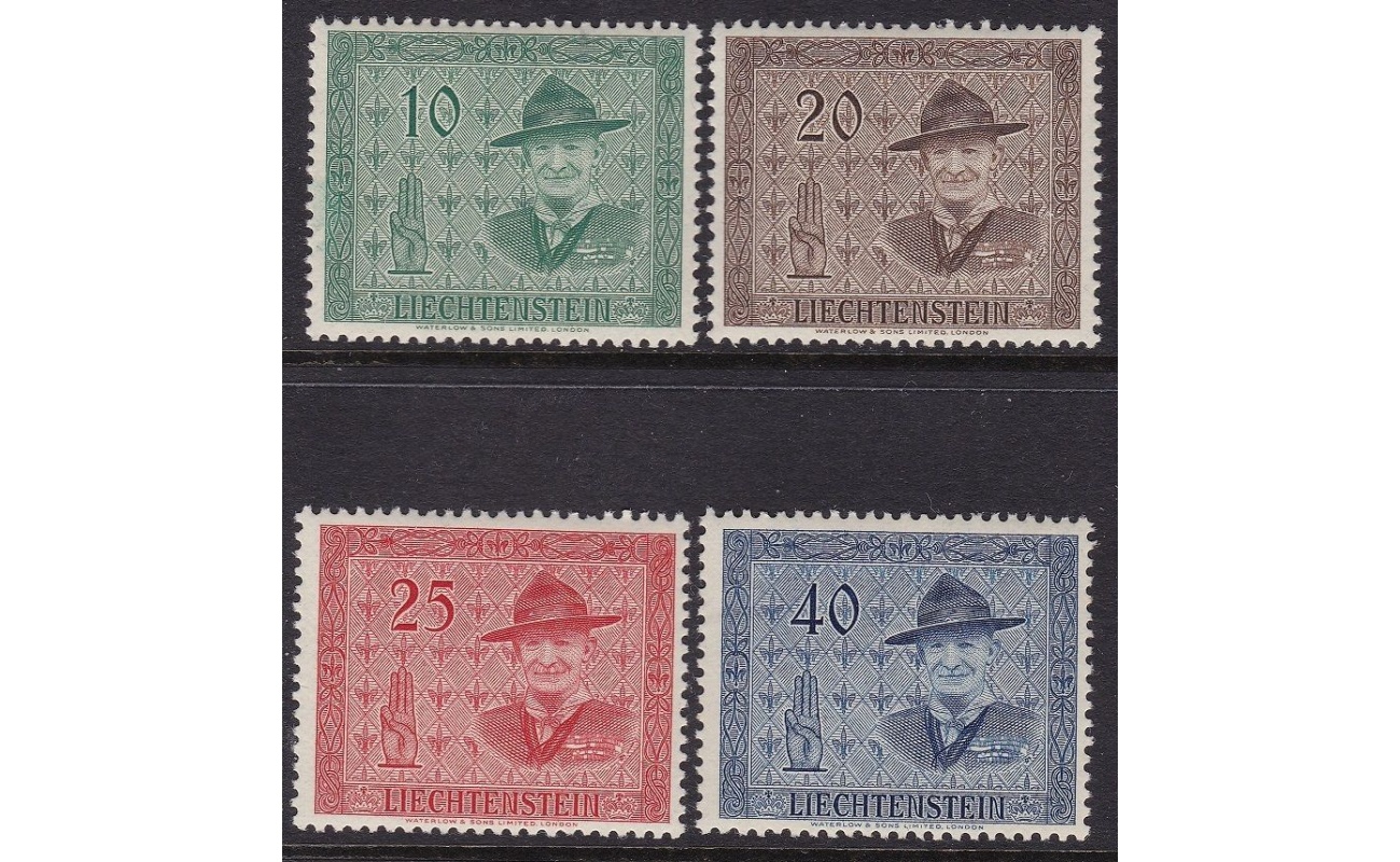 1953 Liechtenstein, Baden Powel - n. 277/280 serie di 4 valori - MNH**