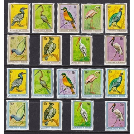 1979 REPUBLIQUE DU BURUNDI - Birds-Uccelli - COB n° 830/838 + PA 487/495 set of 18 MNH/**