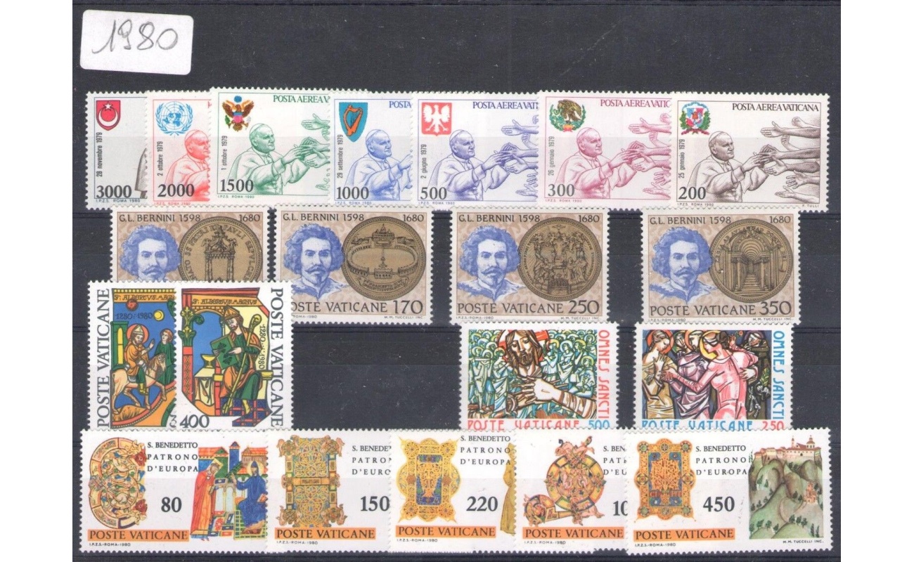 1980 Vaticano, francobolli nuovi,  Annata completa , 20 valori - MNH**