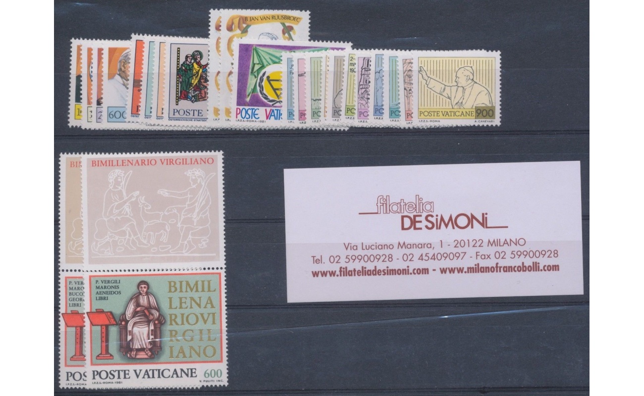 1981 Vaticano, Francobolli nuovi, Annata Completa 24 valori - MNH **