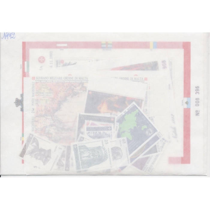 1992  Smom, Annata completa , francobolli nuovi , 24 valori + 4 Foglietti MNH**