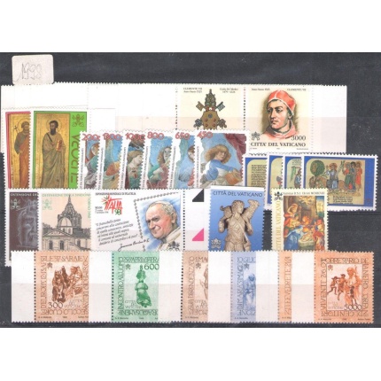 1998 Vaticano,  francobolli nuovi,  Annata completa 31 valori + 1 Foglietto + 1 Libretto - MNH**