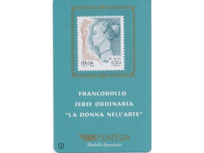 1999 Italia - Repubblica , Tessera Filatelica Donna Nell'Arte 0,34€