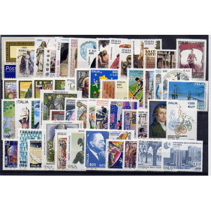 2000 Italia Repubblica , francobolli nuovi, Annata Completa 54 valori + 7 Foglietti - MNH**