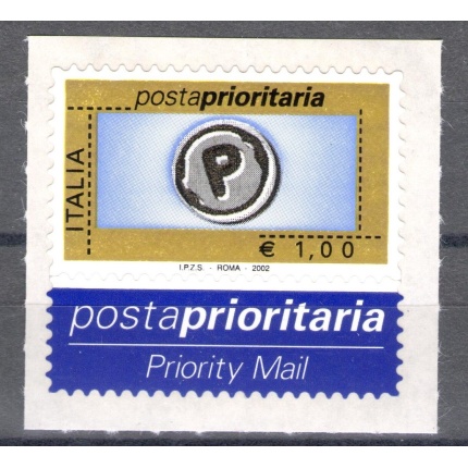 2002 Repubblica Posta Prioritaria 1 € blu oro nero giallo n° 2635 MNH**