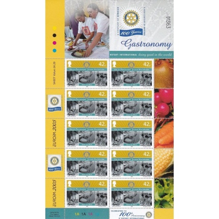 2005 EUROPA CEPT, Isola di Man 1 Minifoglio da 10 valori "Gastronomia" MNH**