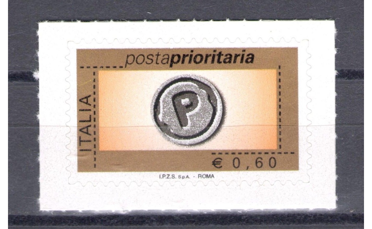 2006 Repubblica Posta Prioritaria 0.60 cent aranc oro nero grigio n° 2984 MNH**