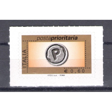 2006 Repubblica Posta Prioritaria 0.60 cent aranc oro nero grigio n° 2984 MNH**