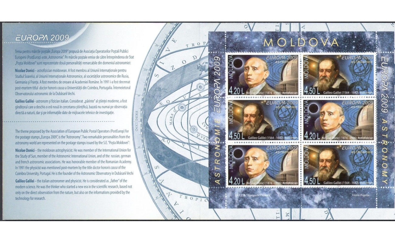 2009 EUROPA CEPT Moldavia/Moldova Libretto "Astronomia" MNH**