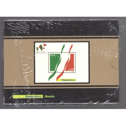 2011 Italia - 150 Anniversario Unità d'Italia , Foglietto in argento Unità d'Italia , Tiratura 5000 esemplari , Foglietto n. 57A - MNH**