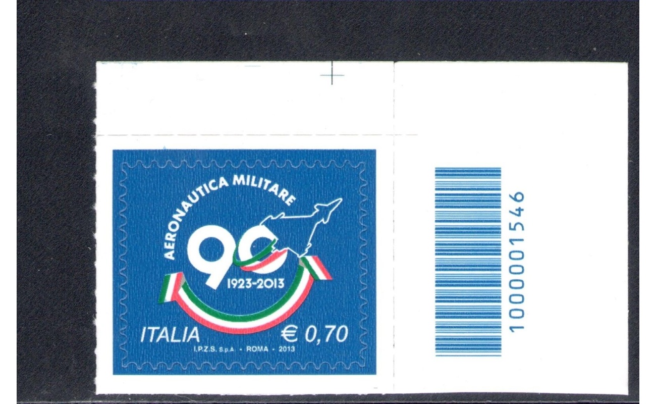 2013 Repubblica Italiana Aeronautica Militare con codice a barre n° 1546