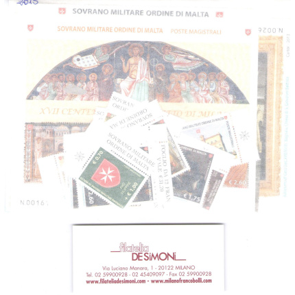 2013  Smom  , francobolli nuovi , Annata completa 25 valori + 9 Foglietti - MNH**