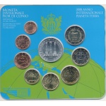 2008 San Marino , Divisionali Anno Internazionale Pianeta Terra 9 valori con Moneta in Argento da 5 €  FDC