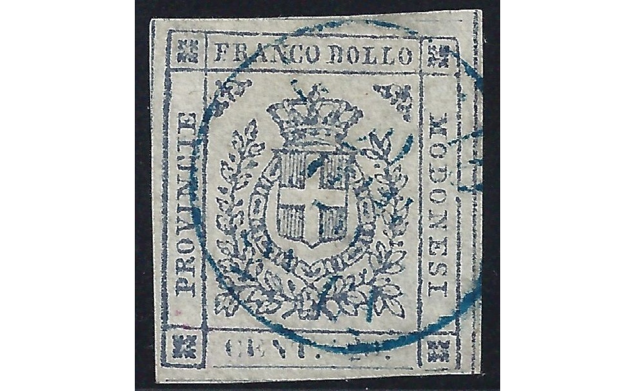 1859 MODENA GOVERNO PROVVISORIO, n° 15 USATO Firma Bolaffi /E.Diena