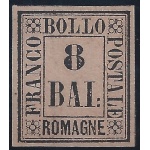 1859 Romagne, n° 8 - 8baj rosa MLH* siglato A.Diena