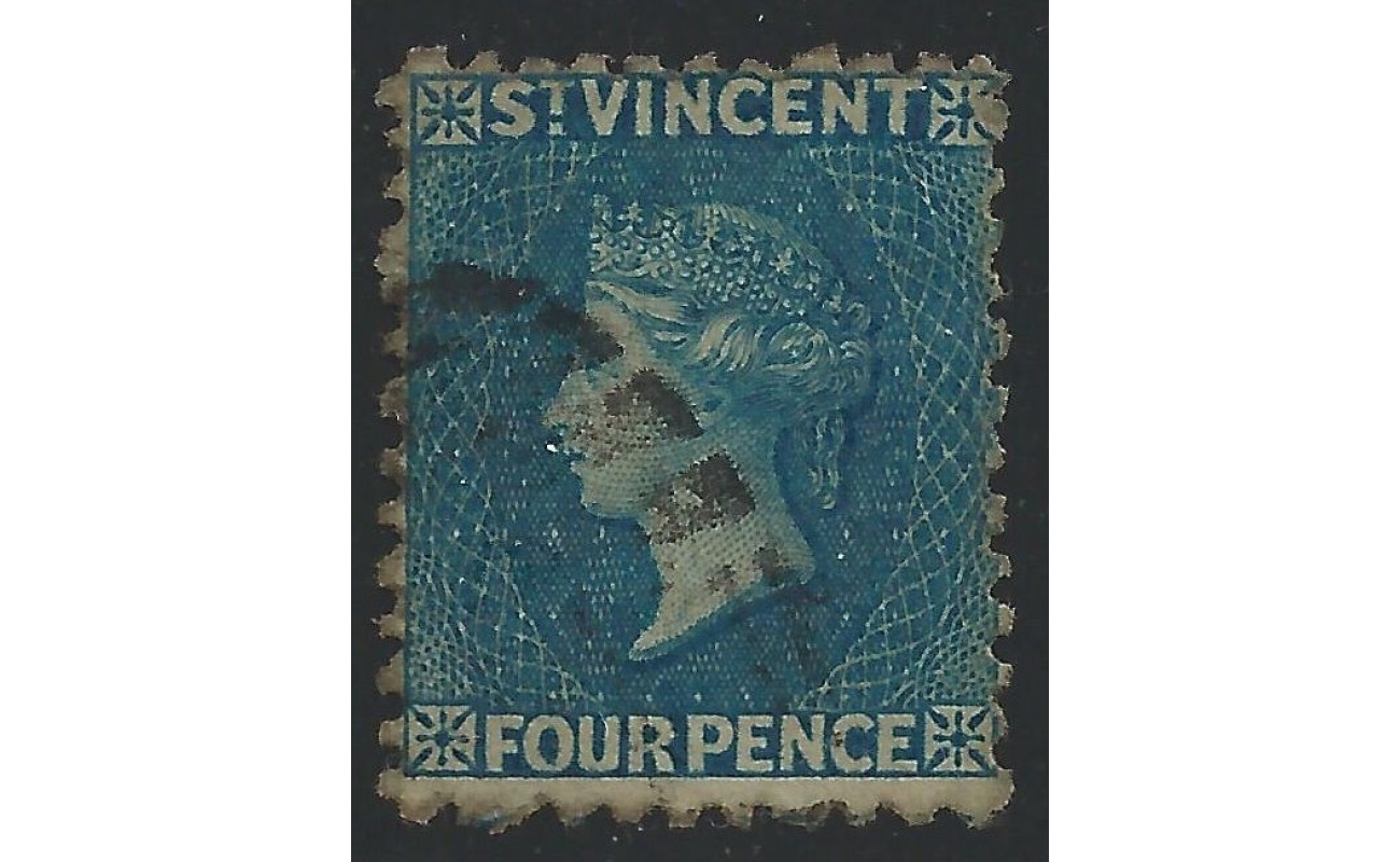 1866 ST. VINCENT - SG n° 6  4d. deep blu  USATI