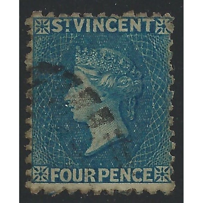 1866 ST. VINCENT - SG n° 6  4d. deep blu  USATI