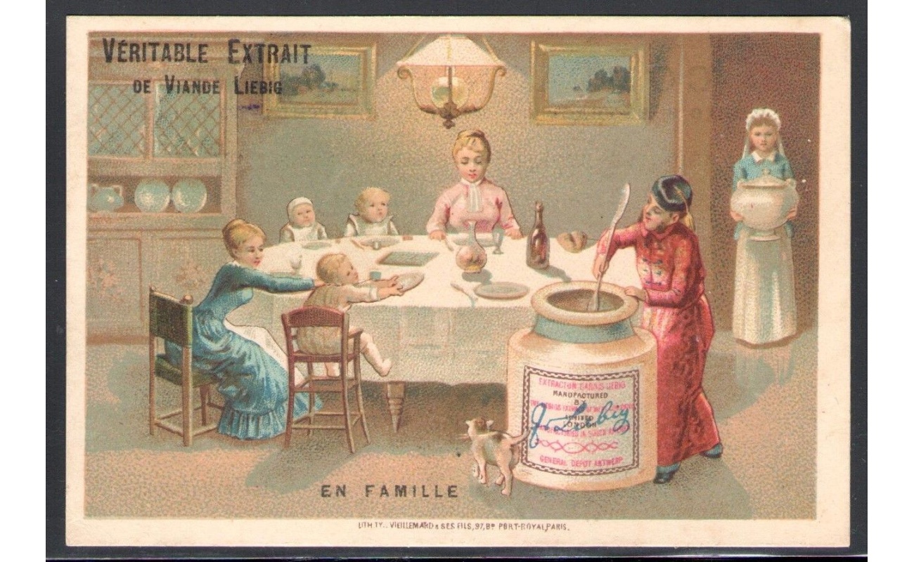 1875-1884 Figurine Liebig Soggetti Vari XXXIII n° 161 Ed. Francese En Famille