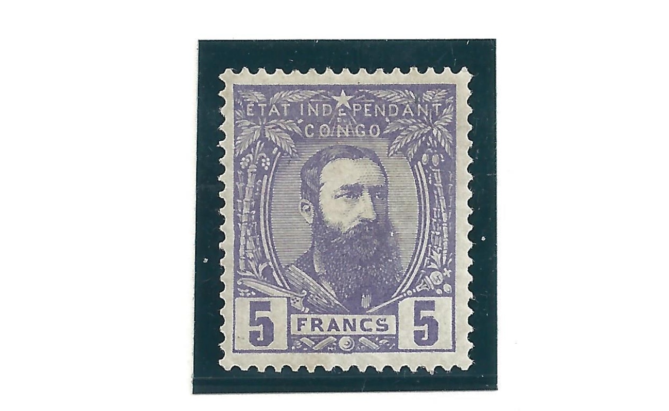 1887 CONGO BELGA/CONGO - COB n° 11 5 F. violetto MLH/*