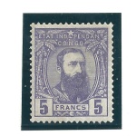 1887 CONGO BELGA/CONGO - COB n° 11 5 F. violetto MLH/*