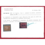 1892 SAN MARINO, n° 20  LIRA ROSSA USATA Certificato Sorani