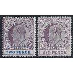 1904 LAGOS - SG n° 46-49 Edoardo VII°  2 valori  MNH/**