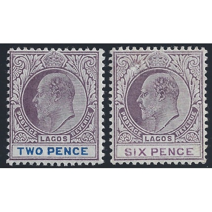 1904 LAGOS - SG n° 46-49 Edoardo VII°  2 valori  MNH/**
