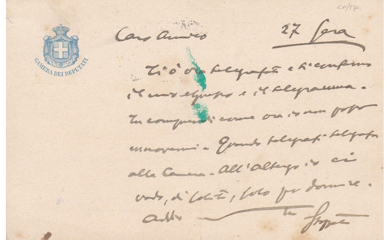 1907 REGNO, Cartolina di Servizio S10 09 Leoni cent.10 rosso