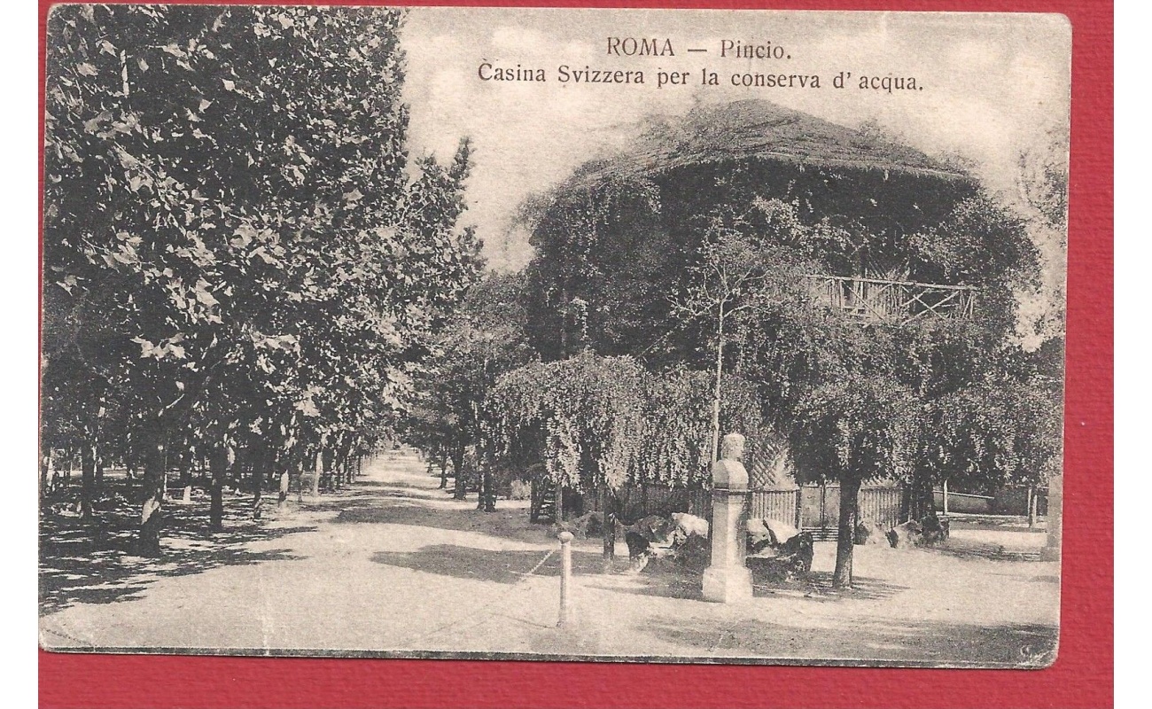 1917 ROMA, Pincio, Casina Svizzera per la conserva d'acqua VIAGGIATA
