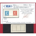 1927 FRANCIA  n° 241/242  Esposizione Filatelica di Strasburgo - Trittico - MNH**  Certificato Cilio