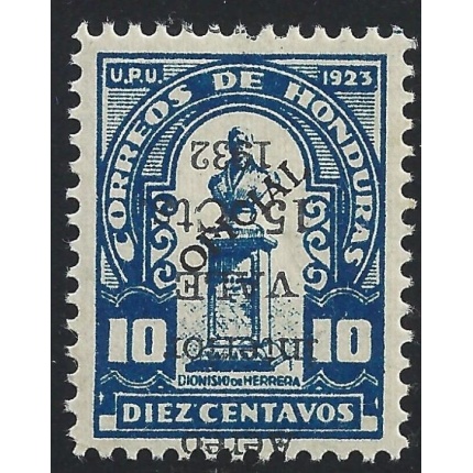 1932 HONDURAS, YT PA 58  MLH* -  VARIETA' SOVRASTAMPA CAPOVOLTA