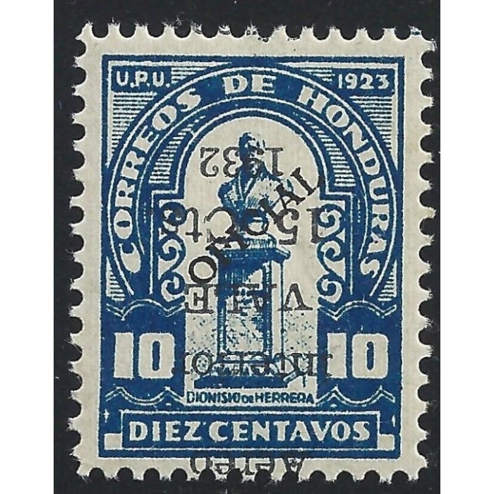 1932 HONDURAS, YT PA 58  MLH* -  VARIETA' SOVRASTAMPA CAPOVOLTA