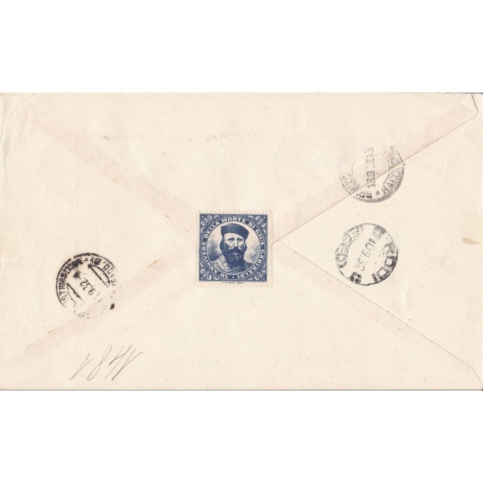 1932 Egeo - PATMO, n° 17/26  la serie completa su lettera viaggiata