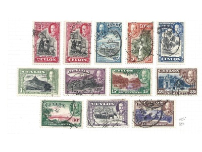 1935-36 CEYLON - SG 368/378 11 valori  USED
