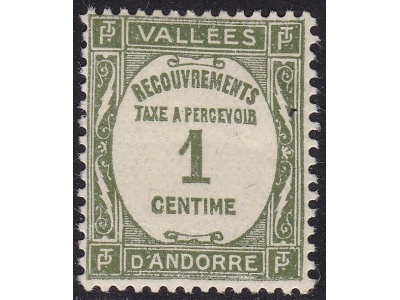 1935 ANDORRA FRANCESE,  Tasse n° 16  MNH/**