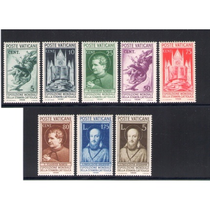 1936 Vaticano, francobolli nuovi , Stampa Cattolica , 8 val n° 47/54 Centrata   MNH**
