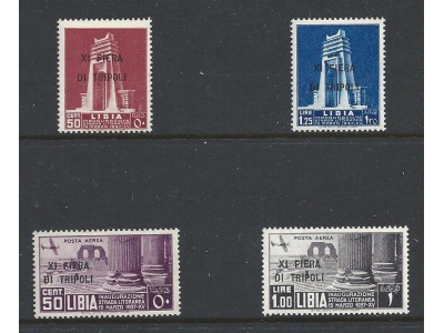 1937 LIBIA - n° 142/143+PA,  11° Fiera di Tripoli , 4 valori MNH**