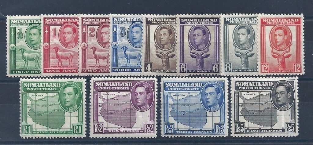 1938 SOMALILAND - SG 93/104 Giorgio VI e animali 12 valori MLH/MNH */**