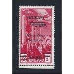 1943 FEZZAN - PA n° 2c - Pittorica 7 fr.50 su 50c. carminio MLH*  Sigla A.Diena