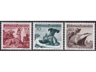 1950 Liechtenstein, n° 247/249 serie di 3 valori MNH/**