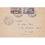 1950 TRIESTE A - n° 69/70 su busta per New York, SENZA ANNULLO DI ARRIVO