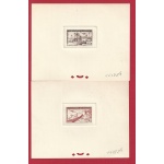1951 FEZZAN, Occupazione Francese , Sassone Posta Aerea n° 3/4  PROVE DI CONIO in colori non adottati, MNH**